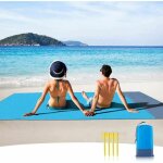 Couverture de plage anti sable tapis de plage impermable 210 x 200 cm 4 coins de fixation tapis natte ...