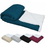 Vivezen - couverture, plaid polaire 220 x 240 cm en flanelle et sherpa ultra doux - bleu