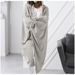 Promo linge - couverture plaid tv polaire avec manches et capuche 165x115cm - dune Promo linge - couverture plaid tv polaire avec manches et capuche 165x115cm - dune