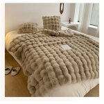 Couverture  poils courts en fausse fourrure de lapin, lgre, de luxe, pour canap, douce et chaude, ...