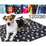 Couverture polaire  carreaux, housse de canap ou de sige pour chiens et chats, patte 90 x 120