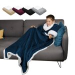Couverture polaire, plaid intégral avec manches et poche - 120 x 160 cm - sherpa et flanelle - enfant ... Couverture polaire, plaid intégral avec manches et poche - 120 x 160 cm - sherpa et flanelle - enfant ...