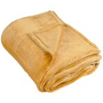 Couverture polaire unie pilonga jaune moutarde 220x240 cm Couverture polaire unie pilonga jaune moutarde 220x240 cm