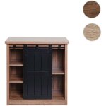 Commode hwc - k75 - armoire tagre - porte coulissante 5 compartiments de rangement - aspect bois mtal ...