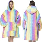 Couverture en velours avec manches poche et bonnet