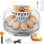 Couveuse oeuf automatique pour poules 12 oeuf avec retournement, affichage de temp�rature, fen�tre 360�, ...