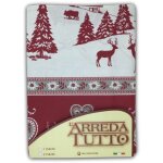 Couvre - tout grand foulard jet canap en tissu tyrolien gardena rouge 2 places