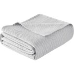 Couvre lit en 100% coton, jet� de canap�, dessus de lit, couverture gaufr�e l�g�re, 170x210cm, gris - ...