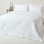 Homescapes - couvre - lit blanc matelass motif en relief arabesques florales - 260 x 260 cm