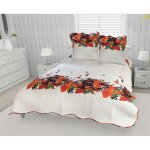 Couvre - lit boutis coton 240x260 cm amelie avec 2 taies d'oreiller