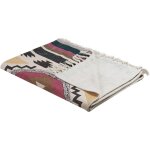 Beliani - couvre - lit en coton multicolore  motif gomtrique de style rustique boho trs doux nagon ...