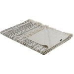 Beliani - couvre - lit en coton noir et blanc ray fin de style rustique boho trs doux panvel