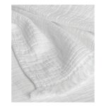 Couvre lit  franges 'brehat' gaze de coton stonewashed toison d'or couleur: brehat blanc - taille de ...