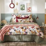 Couvre - lit gaze de coton imprim� printemps 90x200 cm