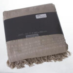 Pegane - couvre - lit, jet� de lit en coton coloris lin, 230 x 250 cm