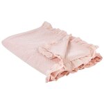 Beliani - couvre - lit jet� d�coratif avec froufrous 220 x 240 cm en coton rose pastel hatton