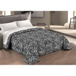 Couvre - lit matelass zebra bow  noir et blanc made in italy 1 carr et demi