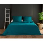 Couvre lit et taie matelasss vert emeraude 180x240 cm