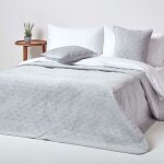 Homescapes - couvre - lit en velours matelass gris  motif cercles entrelacs, 200 x 200 cm