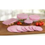 Couvre plat vichy classique, lot de 12 charlottes de cuisine, couvercle tissu rutilisable pour protger ...