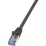 Logilink - cq3053s rj45 cble rseau, cble patch cat 6a s / ftp 2. 00 m noir ignifuge, avec cliquet ...