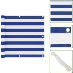 Cran de balcon blanc et bleu 90x300 cm tissu oxford - �cran de balcon - paravent de balcon - intimit� ...