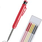 Crayon chantier, crayon de charpentier avec 7 recharges, marqu � pointe t�lescopique, crayon int�gr�, ...