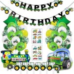 Crea - 22pcs tractors balloon kit latex confetti balloons with banner for birthday
