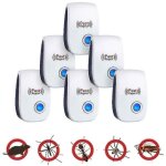 Crea - 6 pi�ces dispositif r�pulsif de cafards � ultrasons pour souris tueur d'araign�es de rats d'insectes ...