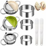 Ensemble de 8 pi�ces en acier inoxydable. moule � wonton, machine � boulettes, machine � wonton. moules ...