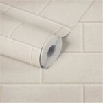 A. s. creations - papier peint brique beige cr�me tapisserie imitation brique pierre pour salon papiers ...