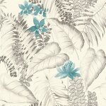 A. s. creations - papier peint floral blanc noir & bleu pour salle de bain tapisserie à motif végétal ... A. s. creations - papier peint floral blanc noir & bleu pour salle de bain tapisserie à motif végétal ...