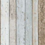 A. s. creations - papier peint imitation bois us� bleu tapisserie effet bois bleu pastel & beige papier ...