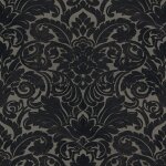 A. s. creations - papier peint  motif baroque idal pour chambre tapisserie imitation velours noire ...