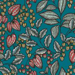 A. s. creations - papier peint tropical motif fleur & feuille tapisserie verte r�tro avec feuille papier ...