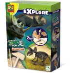 Ses creative - fouille de dinosaures et de squelettes 2 en 1 - tric�ratops