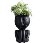 Creative vase en forme de personnage nordique, plantes succulentes, pot de fleurs abstrait, visage et ...