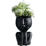 Creative vase en forme de personnage nordique, plantes succulentes, pot de fleurs abstrait, visage et ...