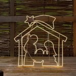 Crche lumineuse 3d tube non 1320 led blanc chaud extrieur professionnel lotti