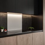 Cuisissimo - cr�dence cuisine fond de hotte verre brillant glassy - blanc l 60 x h 70 cm