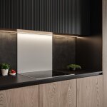 Cuisissimo - cr�dence cuisine fond de hotte verre brillant glassy - blanc l 90 x h 70 cm