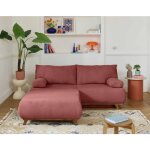 Bestmobilier - cristal - canap� 3 places - convertible avec coffre et grand pouf - en velours textur� ...