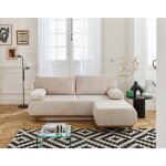 Bestmobilier - cristal - canap 3 places - convertible avec coffre et pouf - en velours ctel