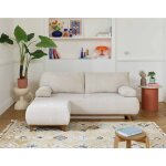Cristal - canap 3 places - convertible avec coffre et pouf - en velours textur