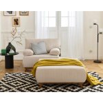 Bestmobilier - cristal - fauteuil - convertible avec coffre et grand pouf - en velours c�tel�