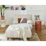 Bestmobilier - cristal - fauteuil - convertible avec coffre et grand pouf - en velours texturé Bestmobilier - cristal - fauteuil - convertible avec coffre et grand pouf - en velours texturé