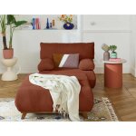 Bestmobilier - cristal - fauteuil - convertible avec coffre et grand pouf - en velours textur�