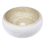 Cristina ondyna - vasque en pierre ronde à poser sable rayé Ø42cm - ondyna ur2405 Cristina ondyna - vasque en pierre ronde à poser sable rayé Ø42cm - ondyna ur2405