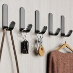 Crochet adh�sif 3m, crochet mural salle de bains en acier inox, porte serviette auto - adhesif imperm�able ...