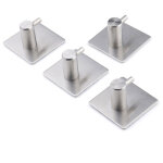 Bernstein - crochet auto - adh�sif porte serviette, 4 pat�res noires acier inoxydable pour salle de bain ...